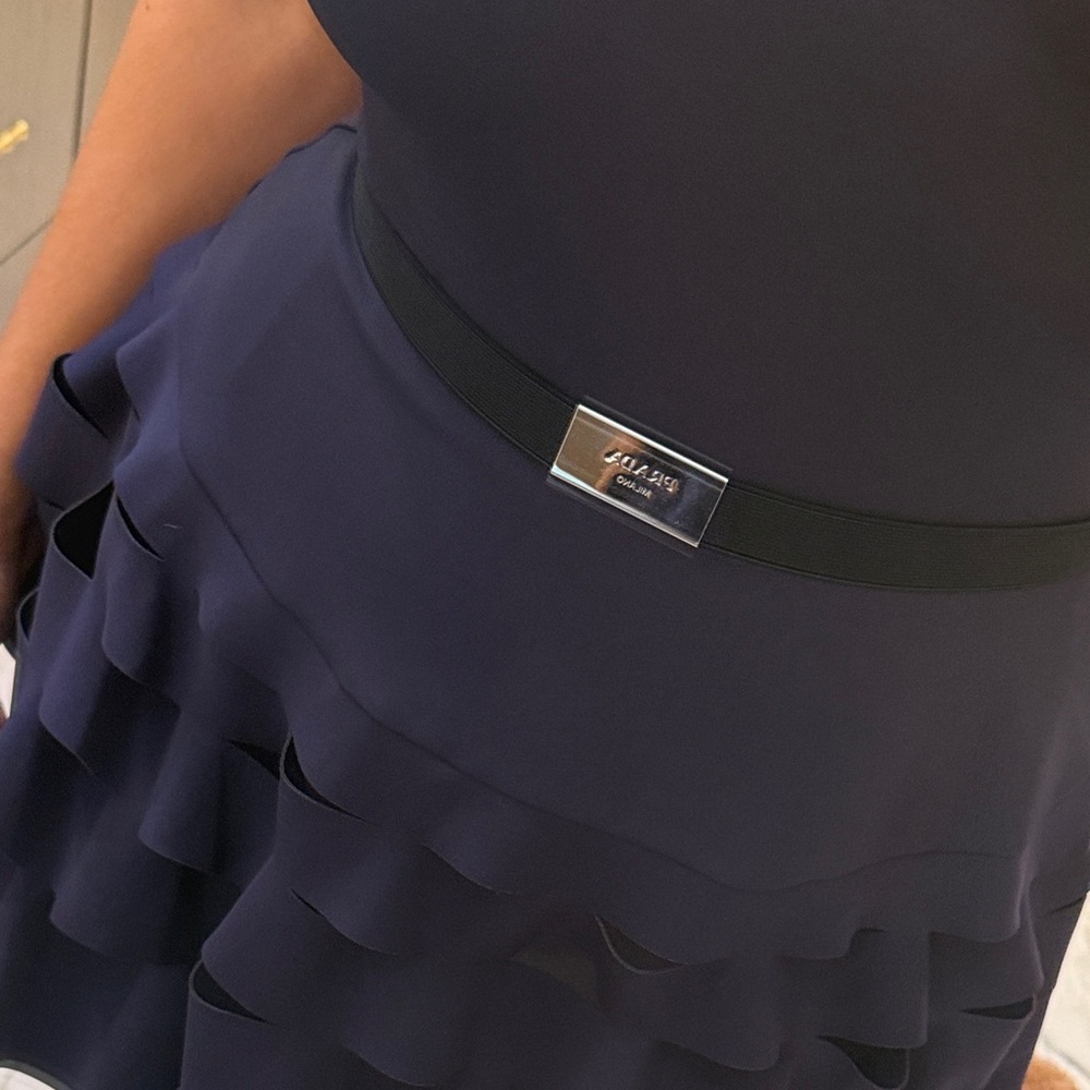 Prada Navy blue with silver logo elastic belt. NEW - Picture 6 of 17